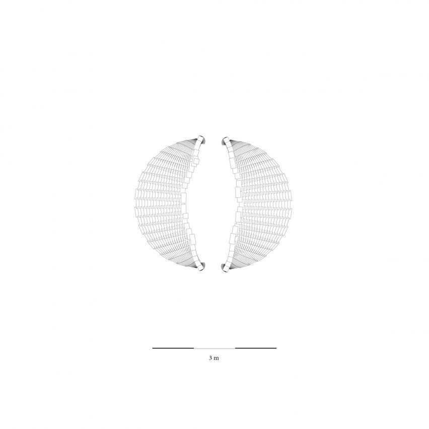 Birds eye view drawing of Qaammat pavilion by Konstantin Arkitekter