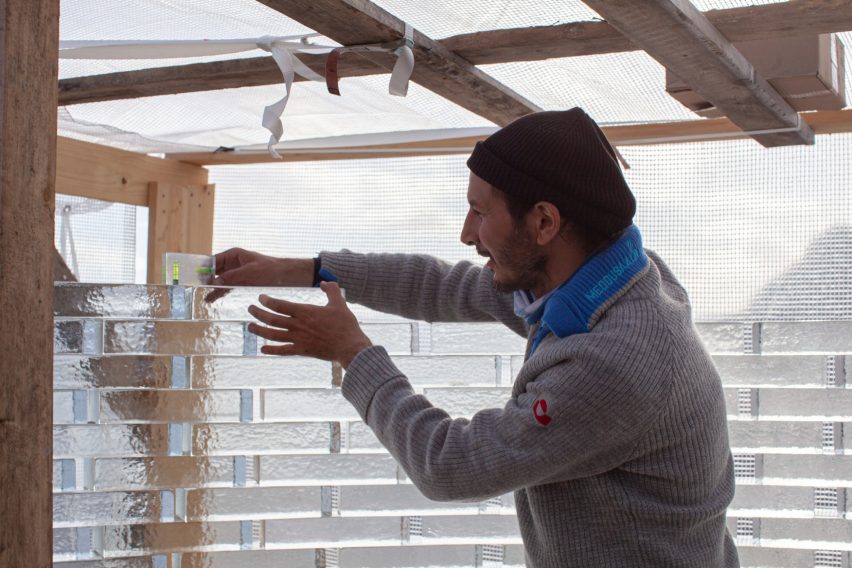 Construction progress of Qaammat pavilion by Konstantin Arkitekter