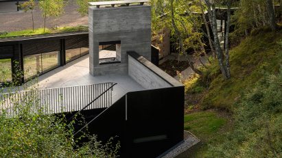 Aerial view of Quarry Studios by Moxon Architects