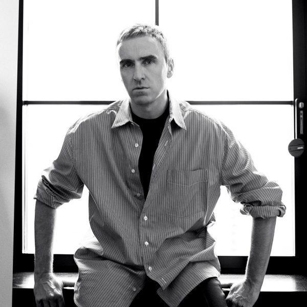 Raf Simons black and white headshot