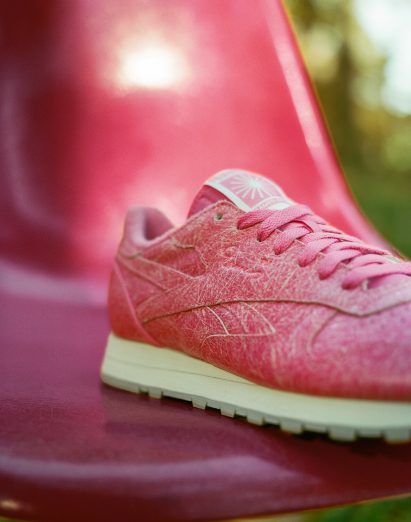 Pink leather trainers