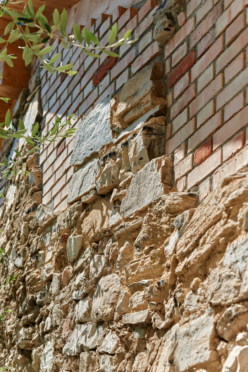 Stones walls infilled with brick