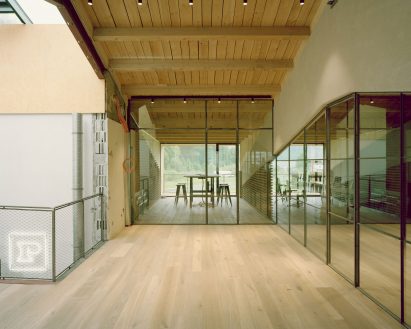 Interior image of the facade panel headquarters and workspaces