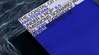 Sea change poster floating in a pool of water