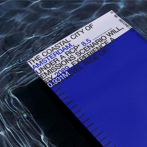 Sea change poster floating in a pool of water