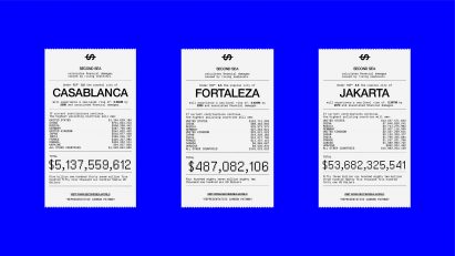 Receipts showing damages related to sea level rise for three different cities