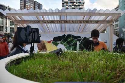 A patch of grass at an exhibition