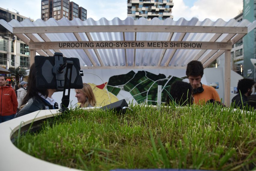 A patch of grass at an exhibition