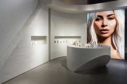 A concrete store interior for Skkn
