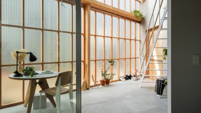Interior image of a home with sliding doors