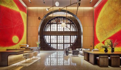 Round window in Chippendale interior