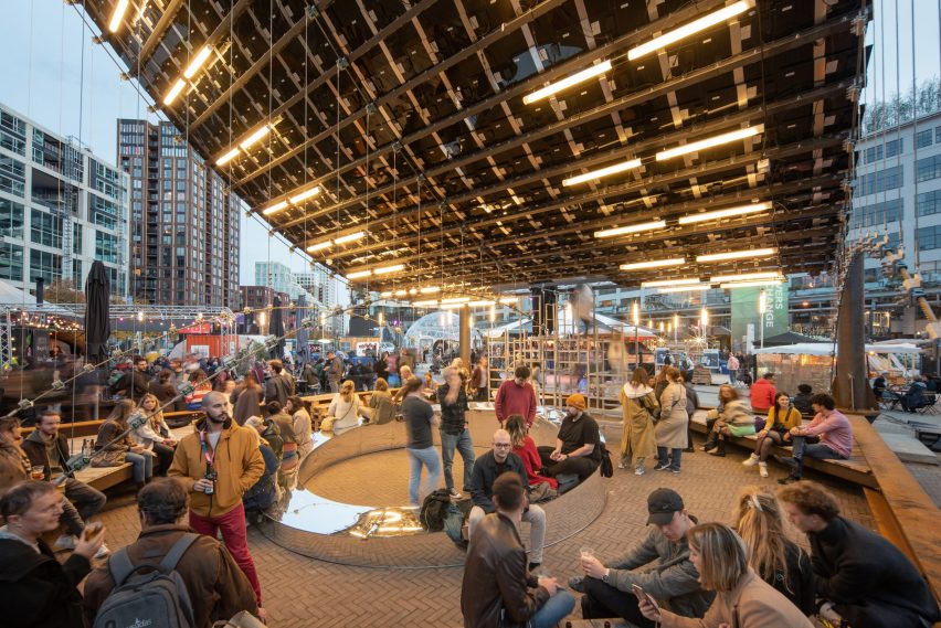 Public space under the roof of the Solar Pavilion