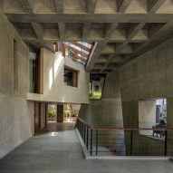 Concrete interior of House of Voids by Malik Architecture