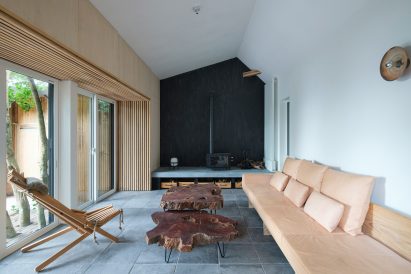 Interior of Sumu Yakushima co-operative housing by Tsukasa Ono