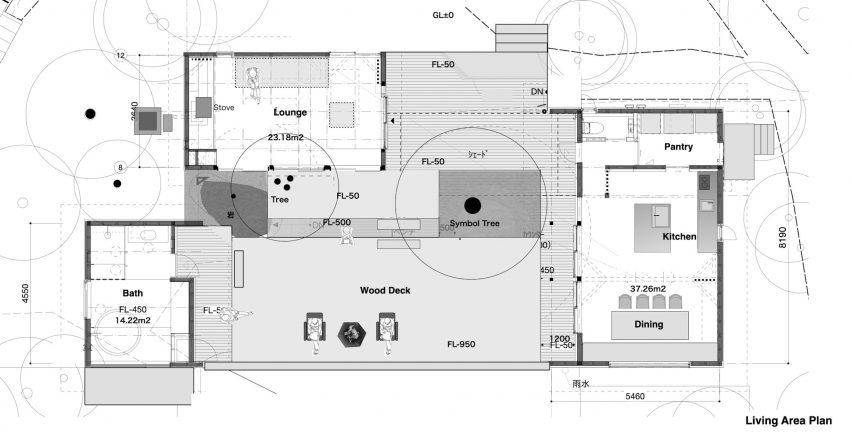 Floor plan of Sumu Yakushima co-operative housing by Tsukasa Ono