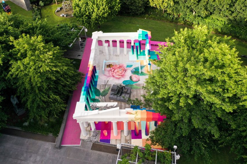 Aerial photos of Temple of Boom by Adam Newman and Kelvin Tsang at NGV