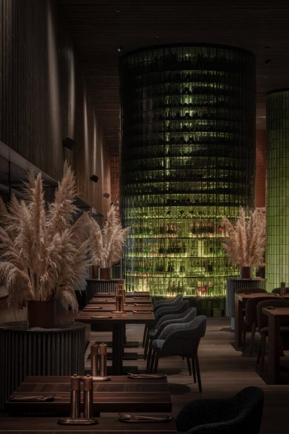 Curved wine cellar by YOD Group