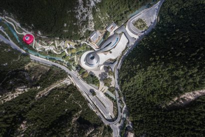 Aerial image of the Jiuzhai Valley Visitor Centre