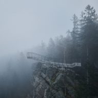 Wood-and-steel watchtower in the Czech Republic