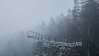 Wood-and-steel watchtower in the Czech Republic