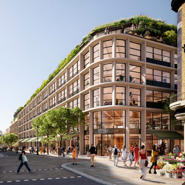 Exterior of large timber building in Bayswater, London