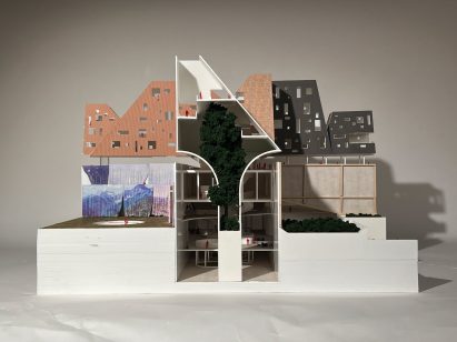 Sectional view of a building