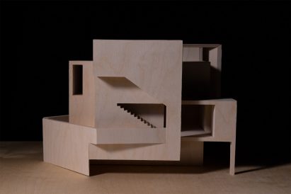 Photograph of a plywood model