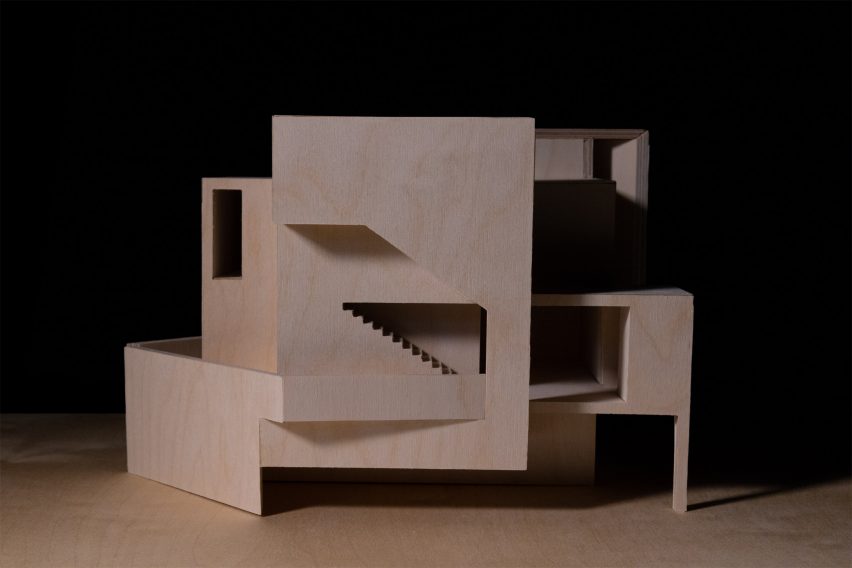 Photograph of a plywood model