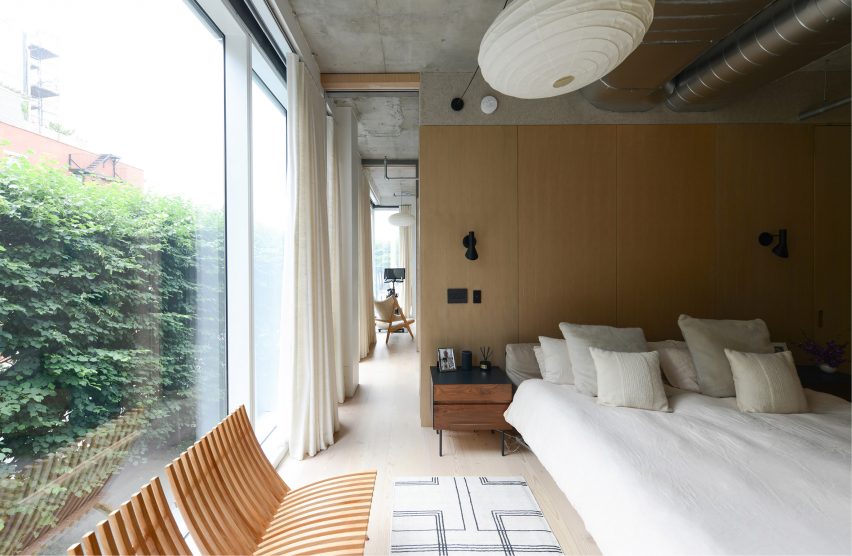Bedrooms with Douglas fir panelling