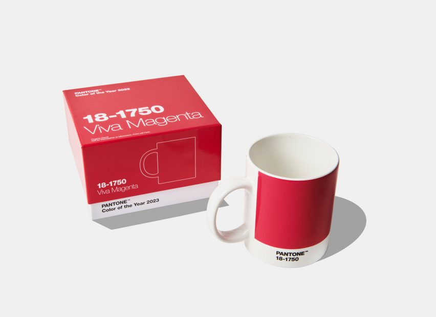 A Viva Magenta pink mug