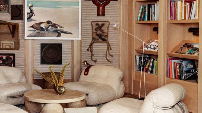 Lounge of Santa Monica Proper, USA, by Kelly Wearstler with warm neutral colour palette