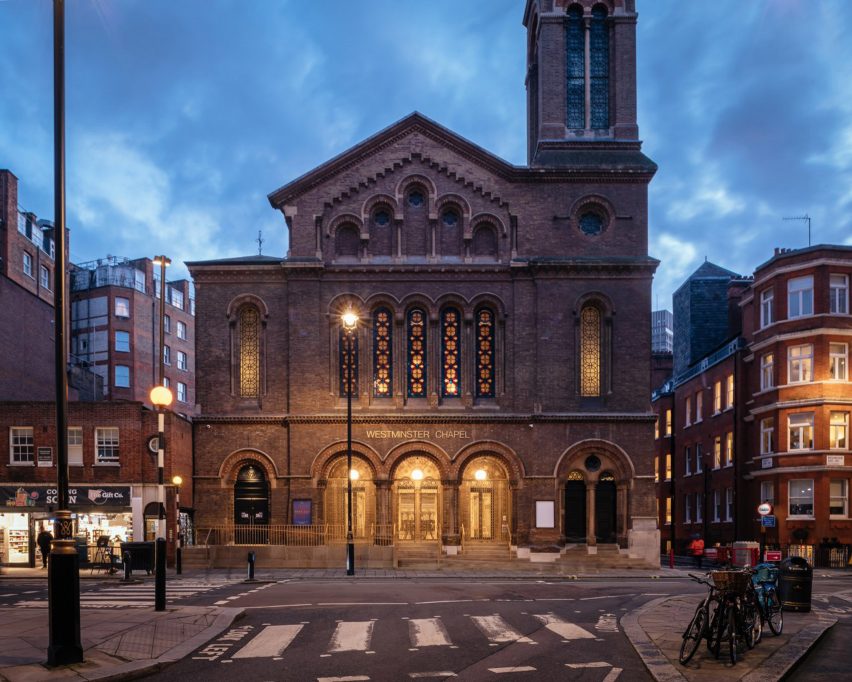 Exterior of Westminster Chapel by Scott Whitby Studio