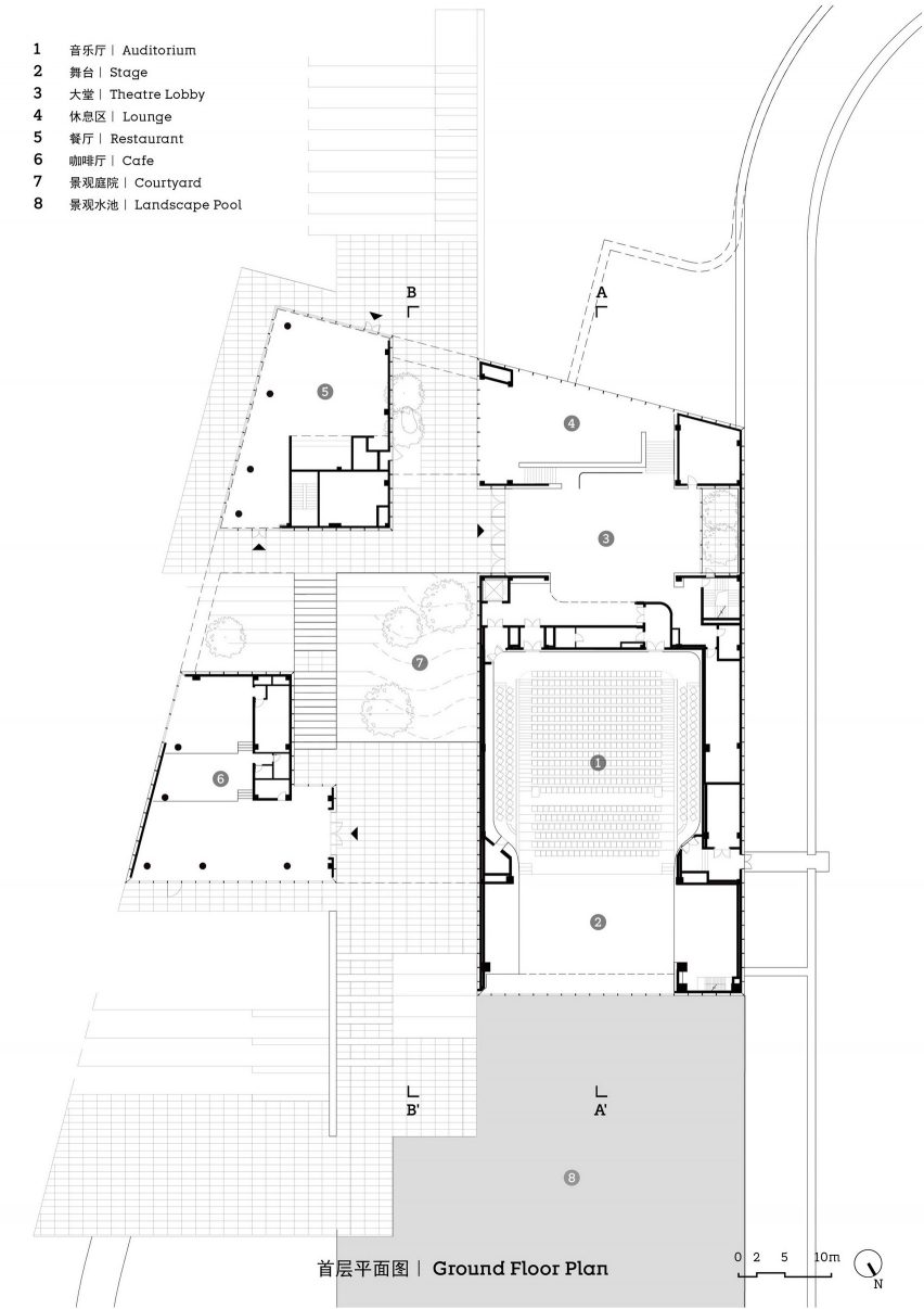 Floor plan of Yada Theatre by GOA