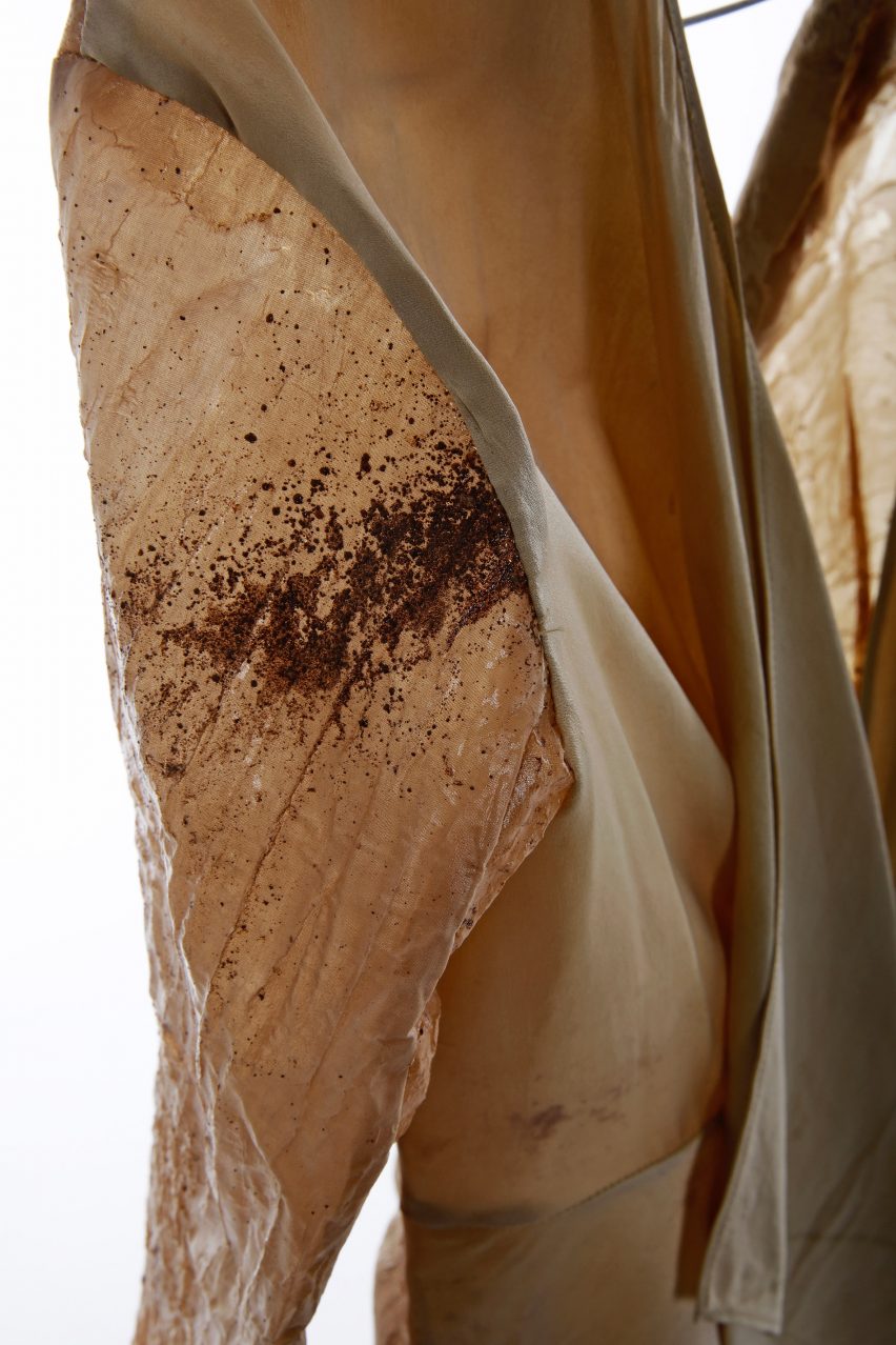 Fabric dyed with soil