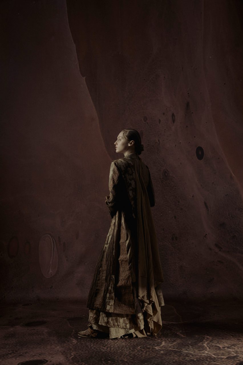 A model wearing a suit by Yuhan Bai