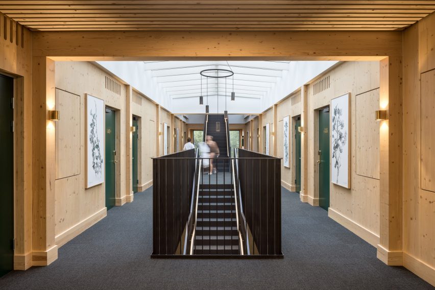 Staircase and atrium in Green Solution House 2.0 by 3XN