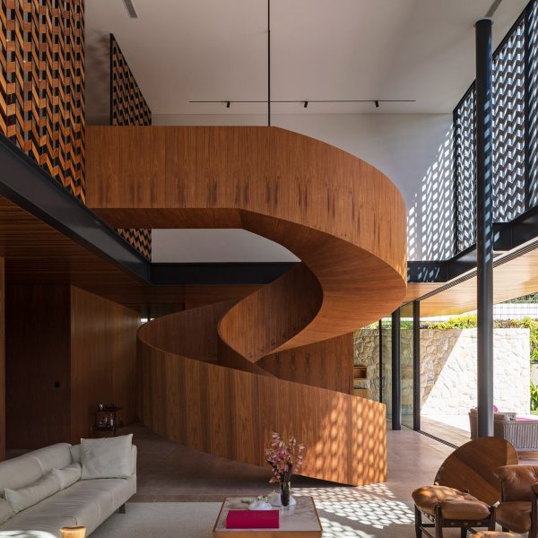 Staircase at Casa Thomé Biera da Silva by Marcos Bertoldi Arquitetos