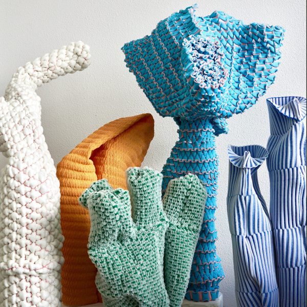 Photo of textile sculptures