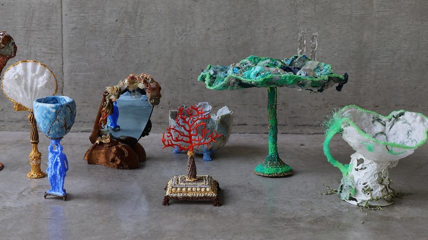 Photo of textile sculptures