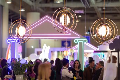 A photo of a lighting display