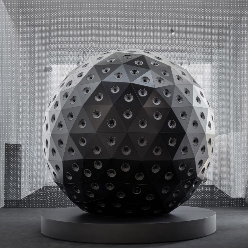 Japanese artist Yuri Suzuki's black sculpture