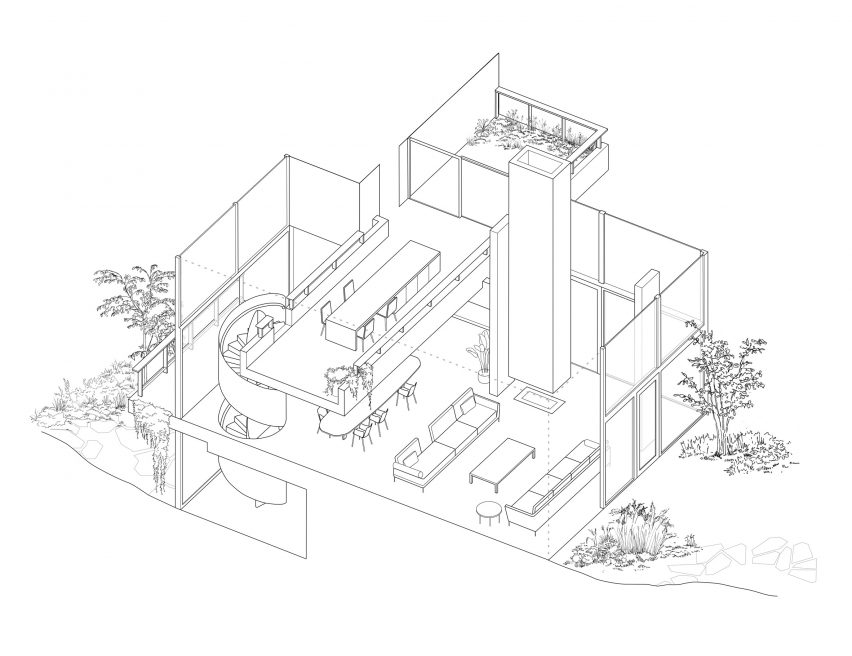 Axonometric drawing of House Be