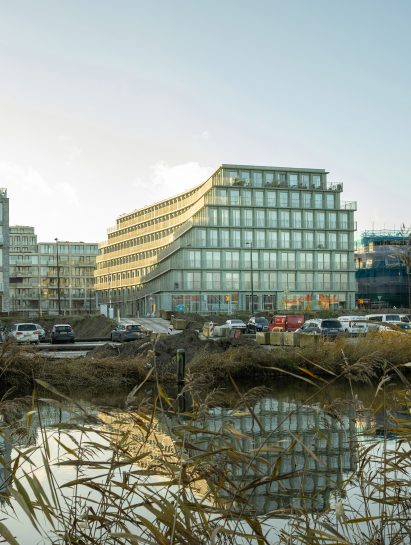 Housing beside IJ waterfront in Amsterdam