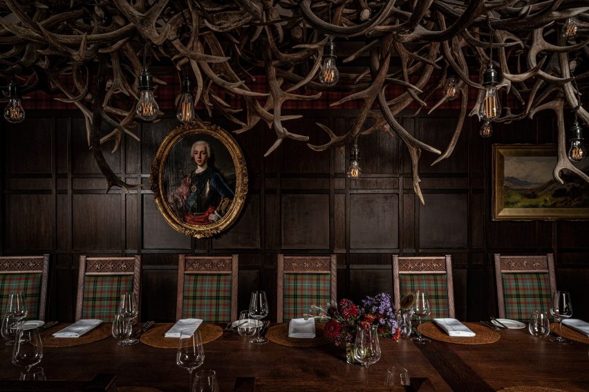 The Scottish Room at Mount Street restaurant in London, designed by Laplace