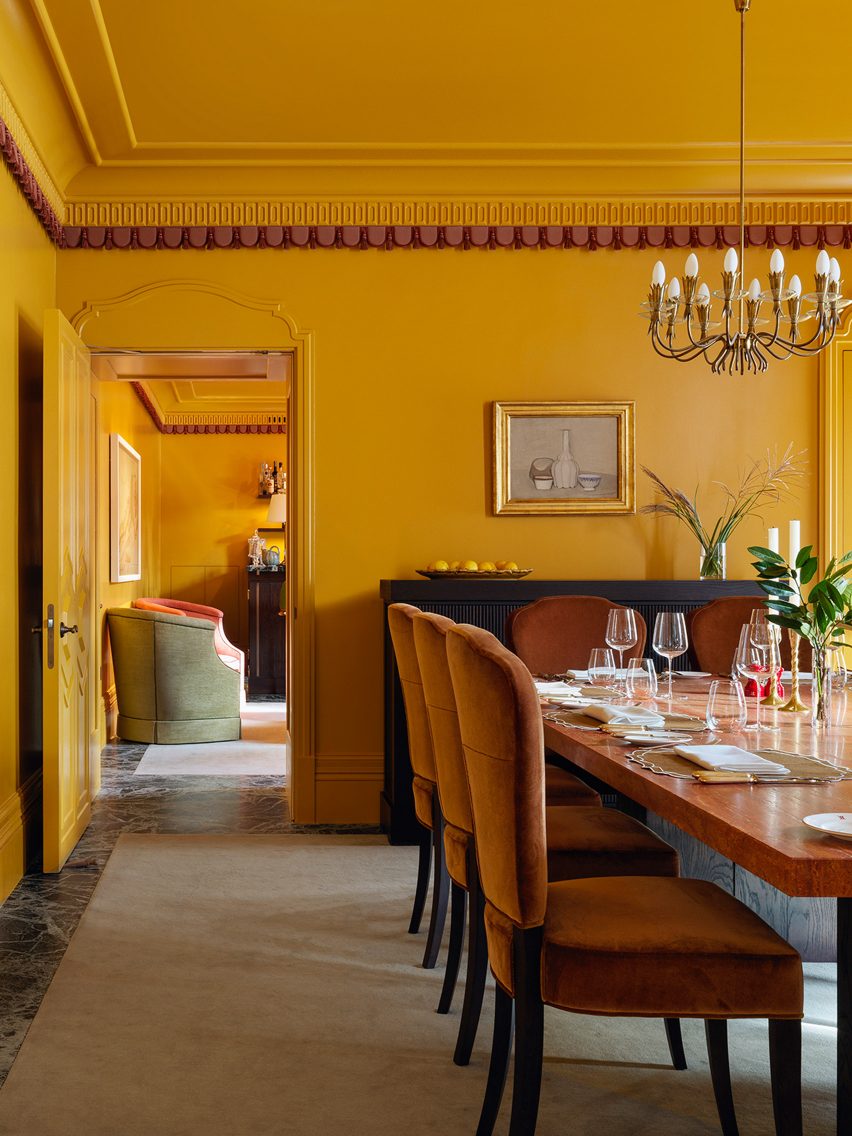 The Italian Room at Mount Street restaurant in London, designed by Laplace