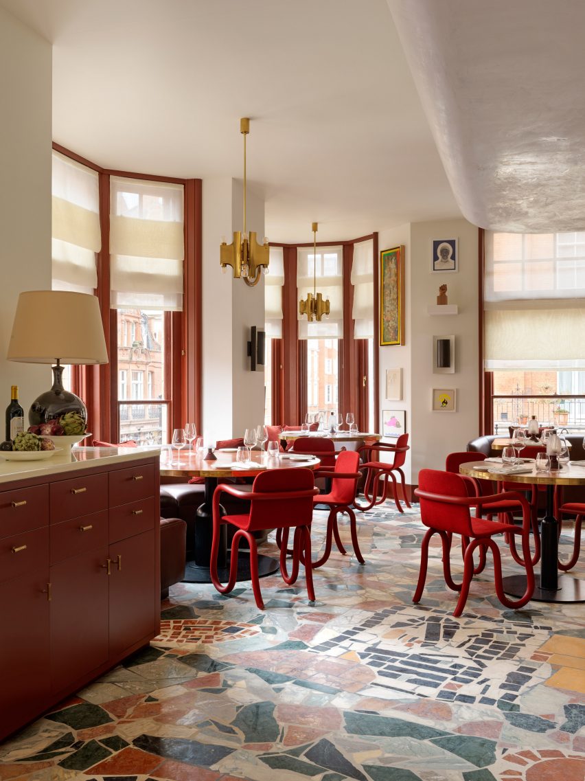 Interior of Mount Street restaurant in Mayfair, London, by Laplace