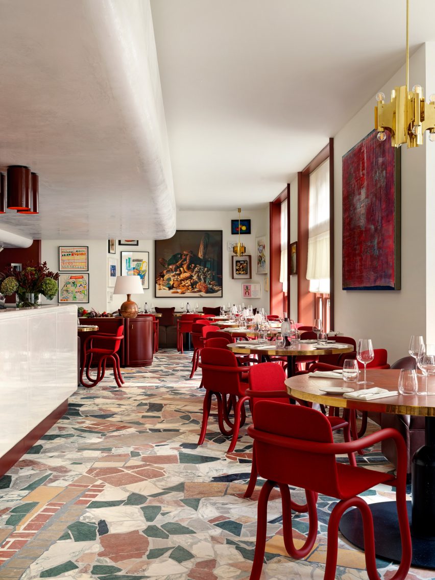 Interior of Mount Street restaurant in Mayfair, London, by Laplace