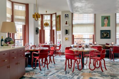 Interior of Mount Street restaurant in Mayfair, London, by Laplace