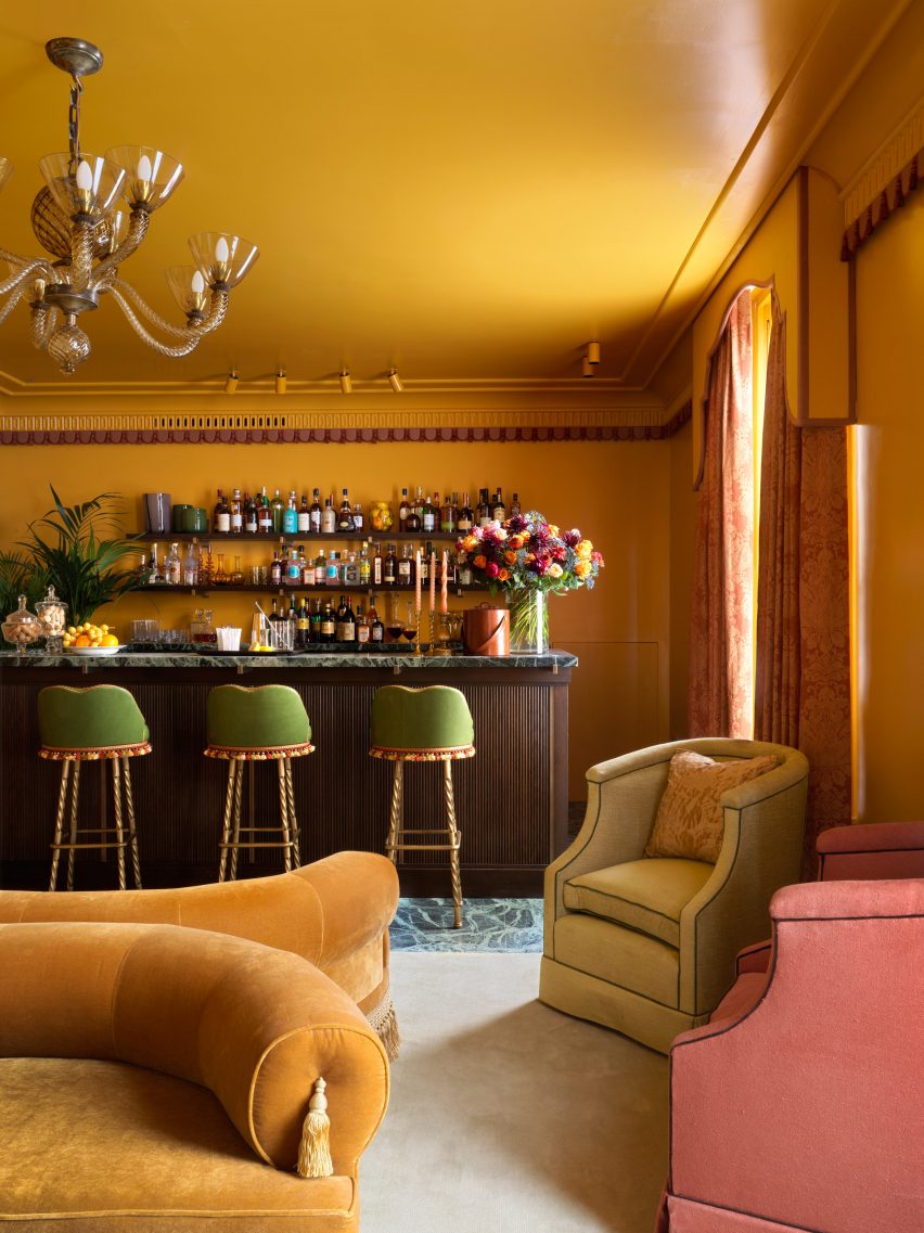 The Italian Room at Mount Street restaurant in London, designed by Laplace