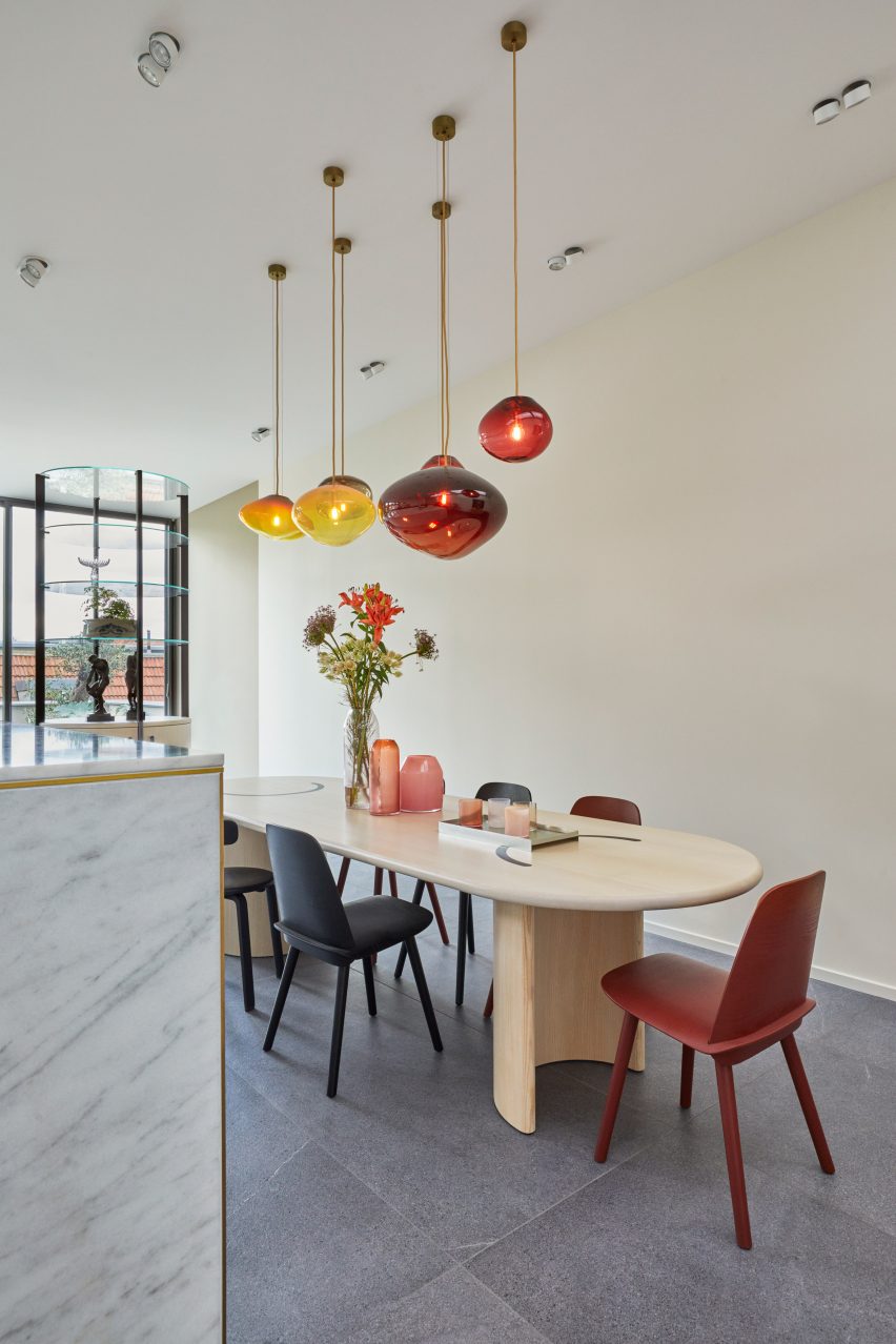 Dining area of Berlin penthouse designed by Coordination and Flip Sellin